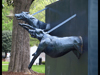 Dog monument in Kelly Ingram Park